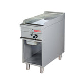 Fry-top pe gaz 425mm, platou cromat-neted, pe suport deschis, Linia 900, Arisco